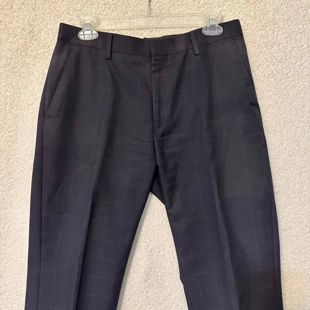 Banana Republic Pants Mens‎ 30X30 Navy Tailored Fit Flat Front Square Pattern